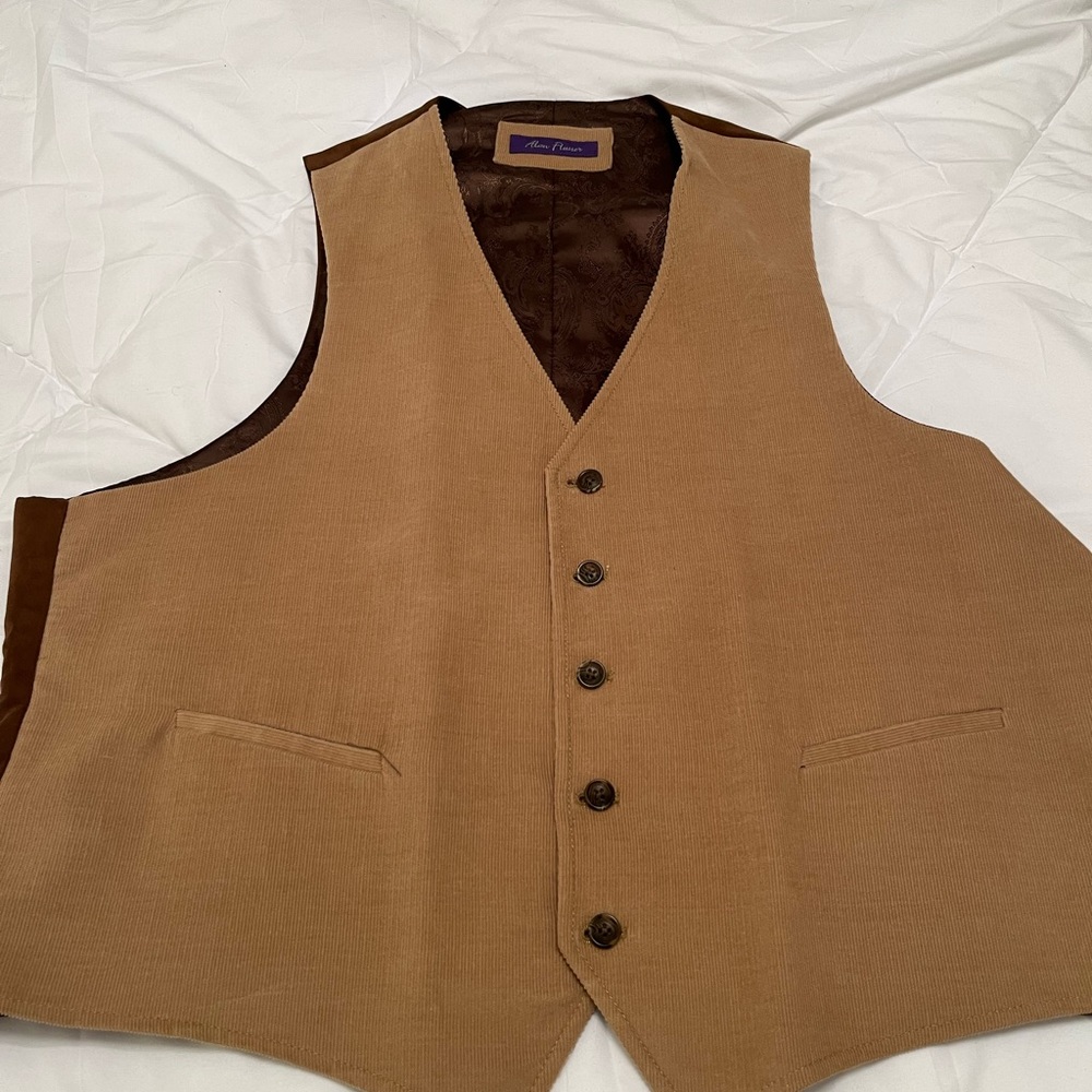Alan Flusser Polyester Suede vest size XXL